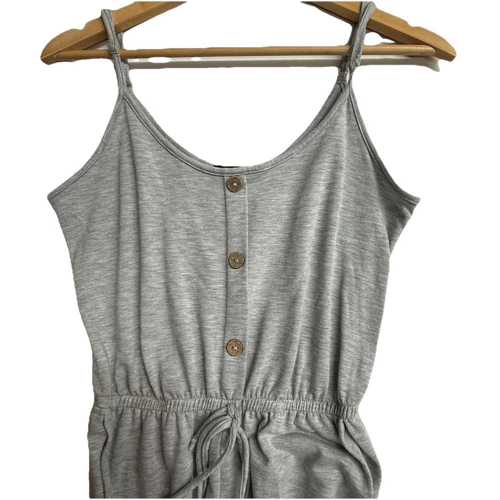 Ambiance Gray Jogger Jumpsuit Womens Small Cami Strap Lounge Romper Casual - Picture 1 of 6